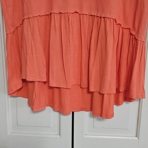 Coral Lace Sleeve Women's Top - Picture 2 of 4